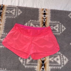 Hot pink Lululemon speed up shorts
